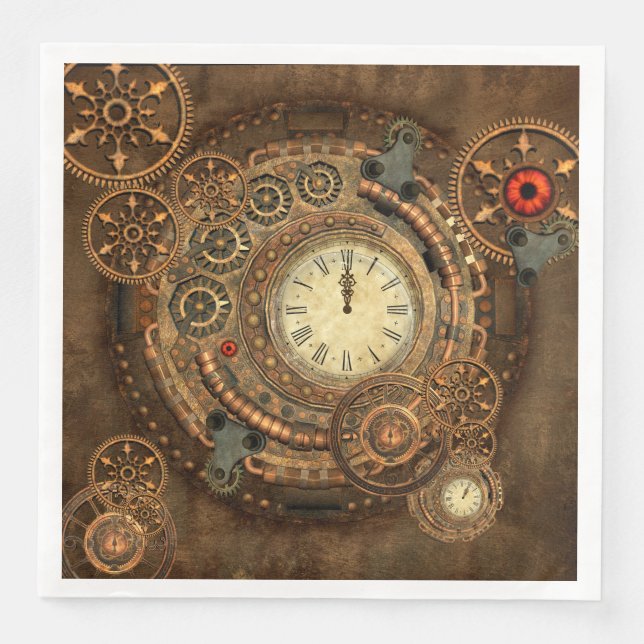 Steampunk, wonderful clockwork napkin (Front)