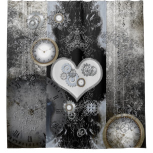 Steampunk, wonderful heart shower curtain