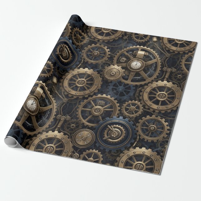 Steampunk Wrappping Paper (Unrolled)