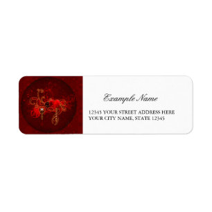 Steampunk, wunderful heart return address label