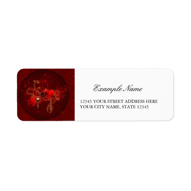 Steampunk, wunderful heart return address label (Front)