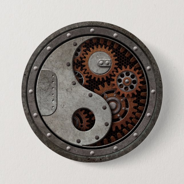Steampunk Yin Yang 7.5 Cm Round Badge (Front)