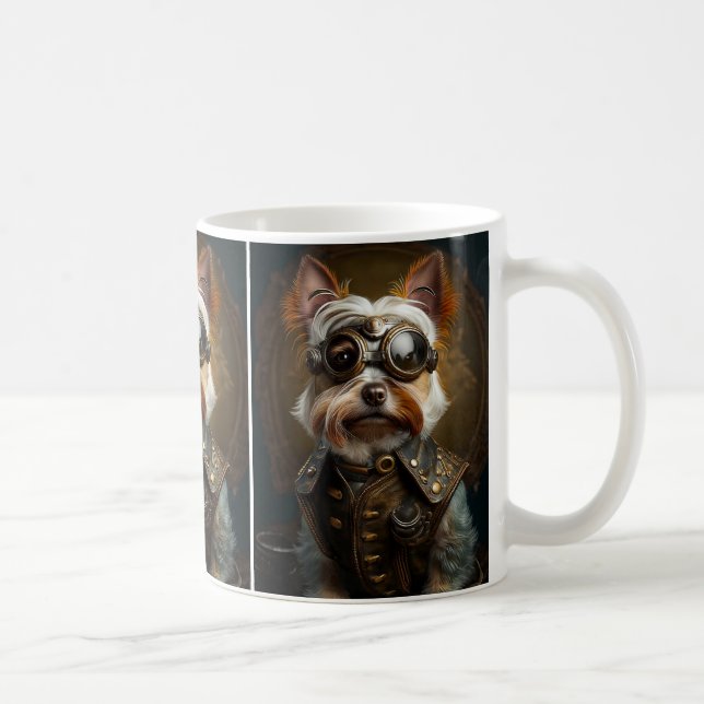Steampunk Yorkie Coffee Mug (Right)