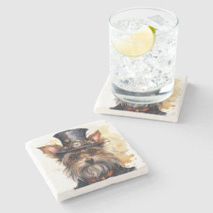 Steampunk Yorkshire Terrier Dog Stone Coaster