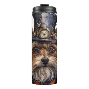 Steampunk Yorkshire Terrier Dog Thermal Tumbler