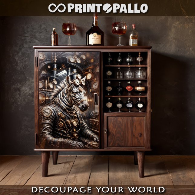 Steampunk zebra driving victorian train tissue paper (Creator Uploaded)