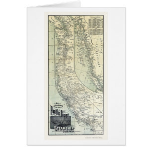 Steamship Routes Advertising Map 1891