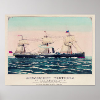 Steamship Victoria of the Anchor Line, 1876 Poster