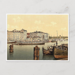 Steamship wharf, Stettin Harbour, Pommeraina, Germ Postcard