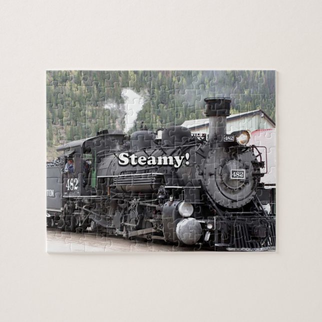 Steamy!: steam train engine, Colorado, USA Jigsaw Puzzle (Horizontal)