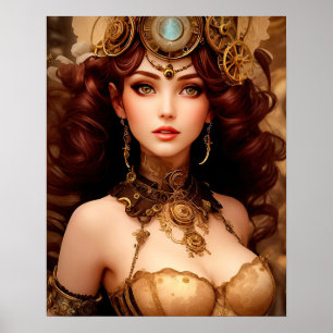 STEAMY STEAMPUNK LADY POSTER