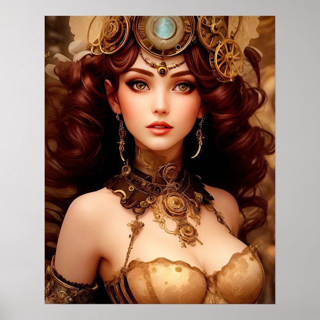 STEAMY STEAMPUNK LADY POSTER (Front)