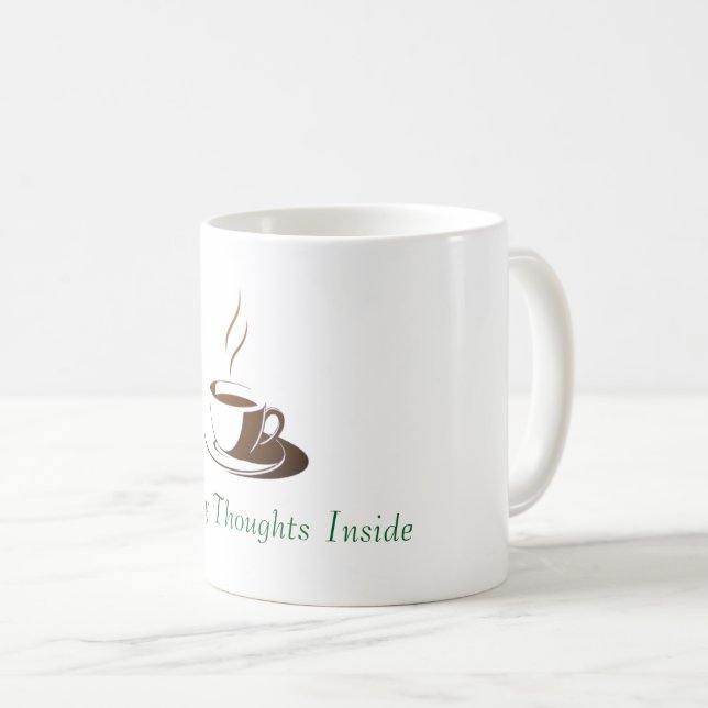 Steamy Thoughts Inside- Stylish  Coffee Mug (Front Right)
