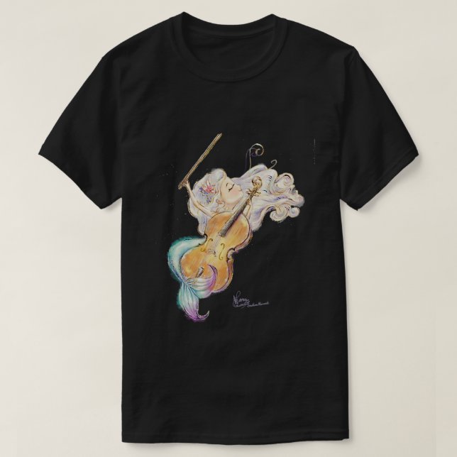 SteAnne Mermaid Cello Playing T-Shirt (Design Front)