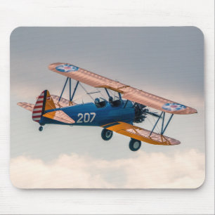 Stearman Aeroplane Soaring Through the Sky Mouse Pad