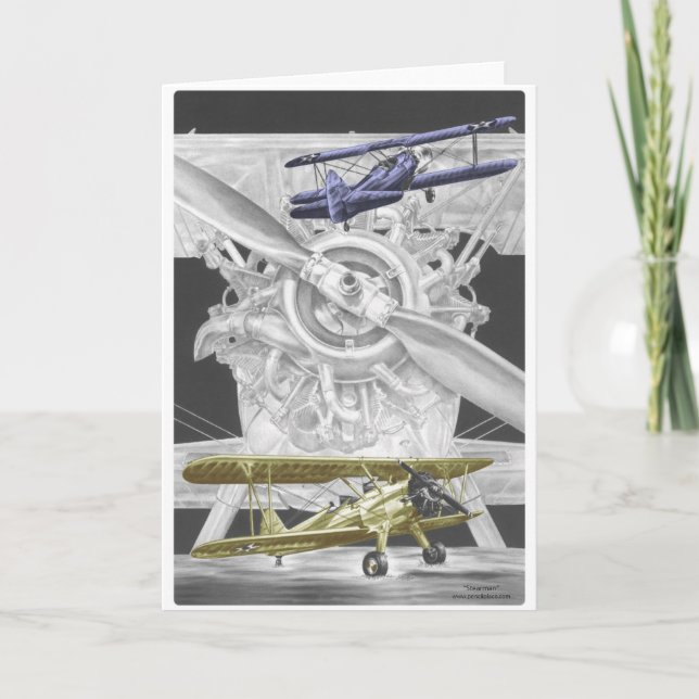 Stearman Biplane Card (Front)