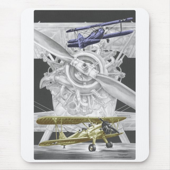 Stearman Biplane Mouse Pad (Front)