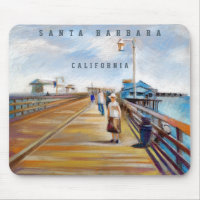 Stearns Wharf Pastel | Santa Barbara, CA Mouse Pad