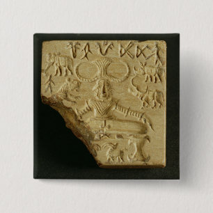 Steatite Pasupati seal, Mohenjodaro, 2300-1750 BC 15 Cm Square Badge