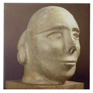Steatite portrait head, Mohenjodaro, 2300-1750 BC Ceramic Tile