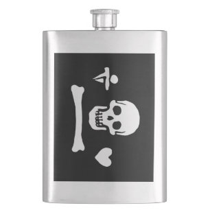 Stede Bonnet Pirate Flag Jolly Roger Hip Flask
