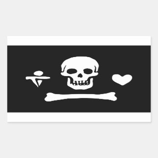 Stede Bonnet Pirate Flag Jolly Roger Rectangular Sticker
