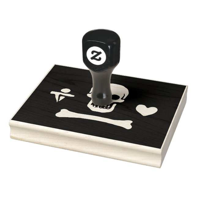 Stede Bonnet Pirate Flag Jolly Roger Rubber Stamp (Stamp)