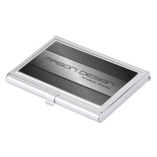 Steel / Aluminum Effect Business Card Holder