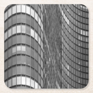 Steel and glass curtain wall of modern square paper coaster