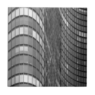 Steel and glass curtain wall of modern tile