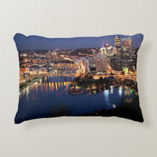 Steel and Indigo Sandwich Decorative Cushion