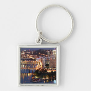 Steel and Indigo Sandwich Key Ring