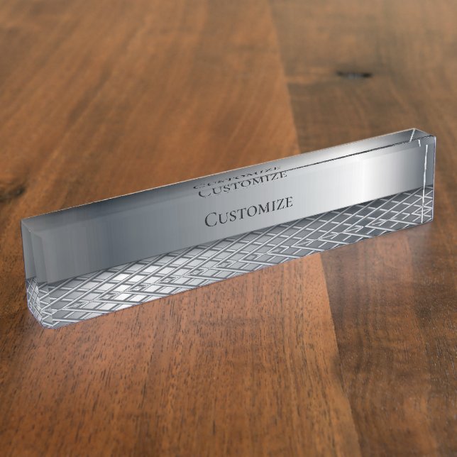Steel And Metal Mesh Modern Nameplate (Side)