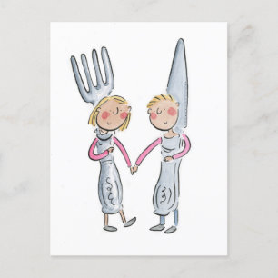 Steel Anniversary Cutlery Postcard
