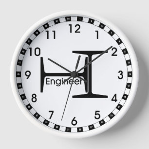 Steel Beam Engineer Pattern Clock