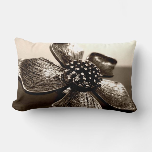 Steel blossom antique photo pillow (Front)