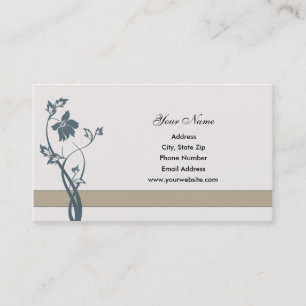 Steel Blue Floral Business Cards