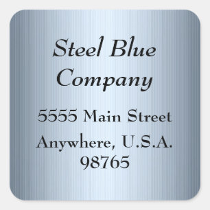 Steel Blue Metal Address Labels Stickers
