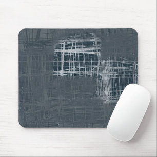 Steel blue modern abstract mouse pad