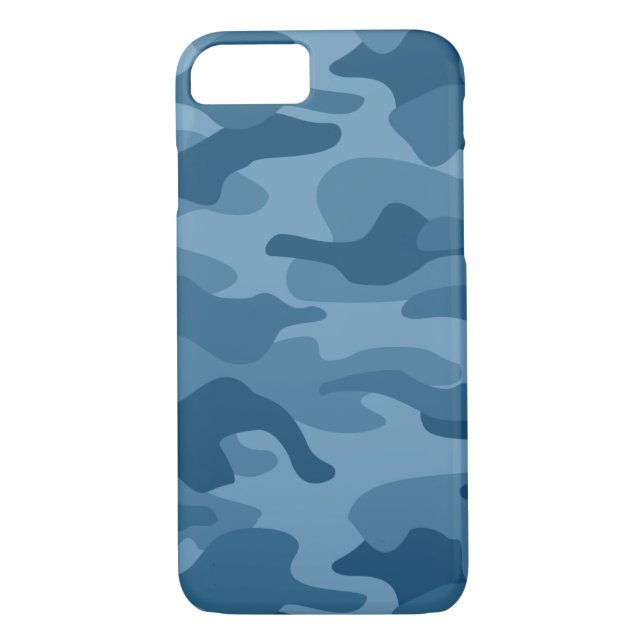 Steel Blue Monocolor Camo Case-Mate iPhone Case (Back)