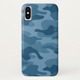 Steel Blue Monocolor Camo iPhone X Case