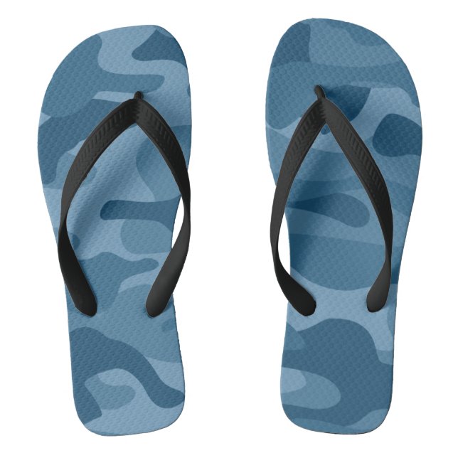 Steel Blue Monocolor Camo Thongs (Footbed)