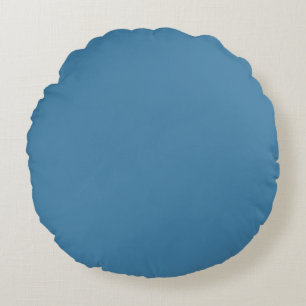 Steel Blue Solid Blank Colour Round Cushion
