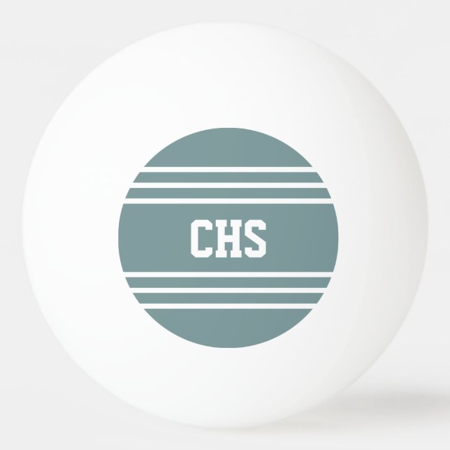 Steel Blue Stripes custom monogram balls (Front)