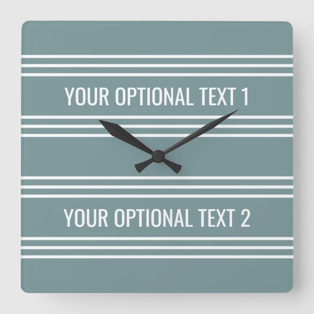 Steel Blue Stripes custom wall clock (Front)