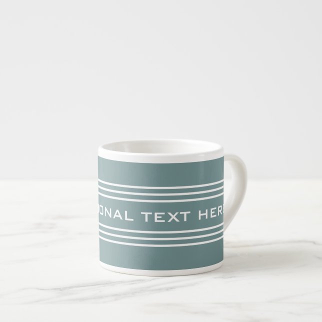 Steel Blue Stripes Optional Text Custom mugs (Front Right)