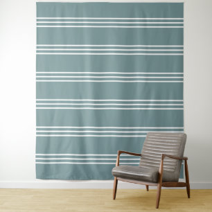 Steel Blue Stripes Pattern tapestries