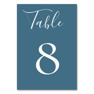 Steel Blue Table Number Card