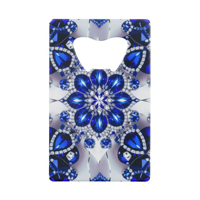 Steel Bottle Opener with Blue White Colours (Front)