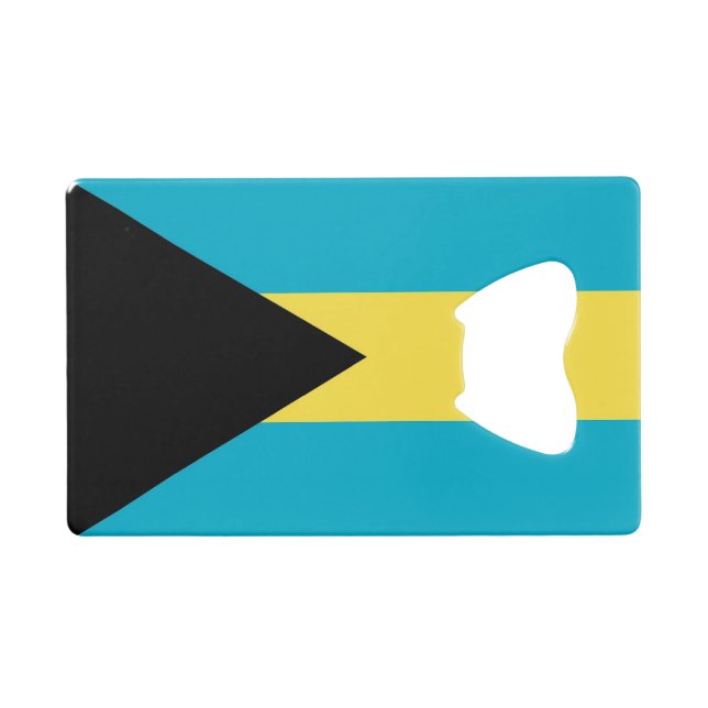 Steel Bottle Opener with flag of Bahamas (Front (Horizontal))